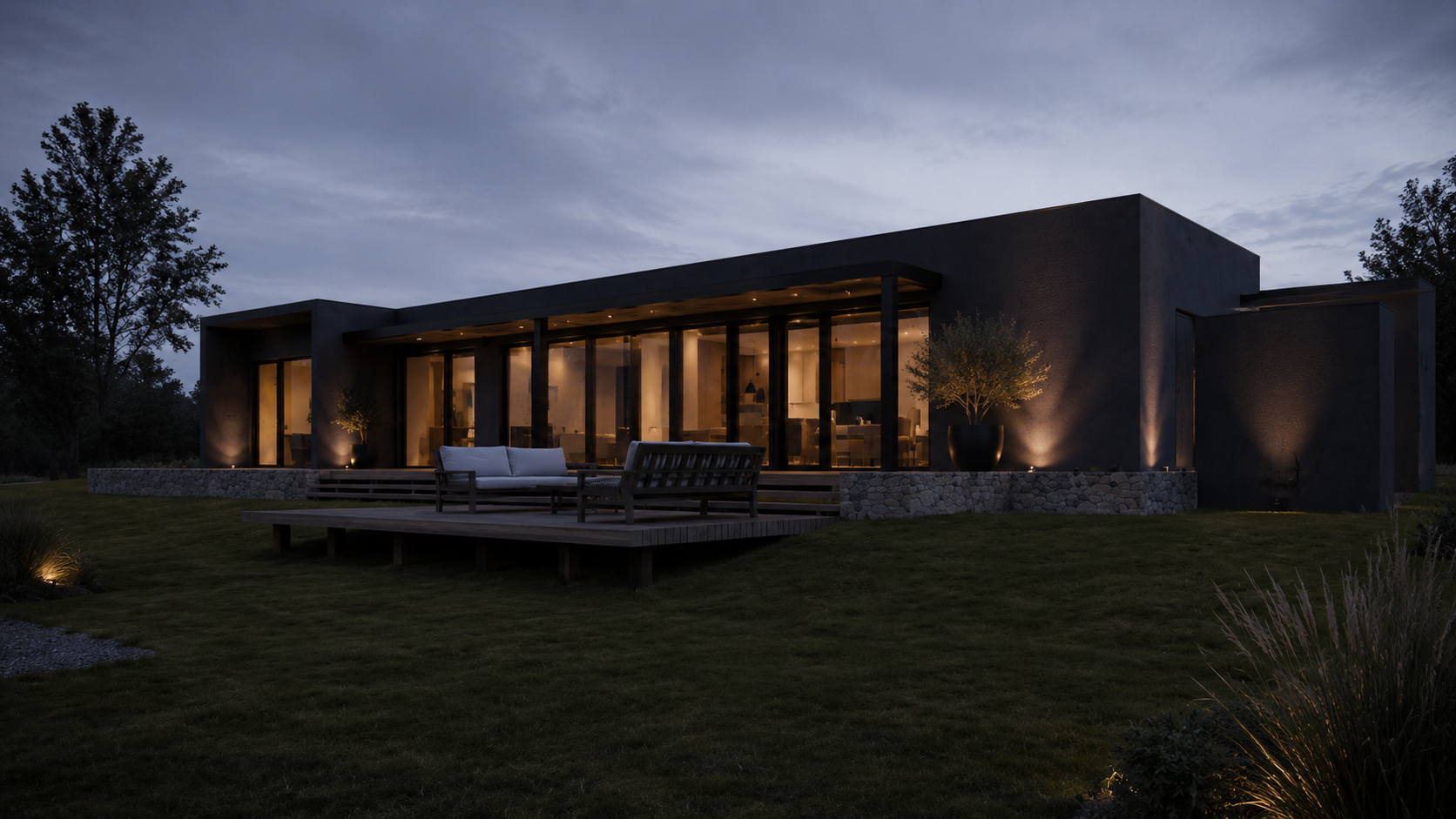 Casa Moderna Nocturna